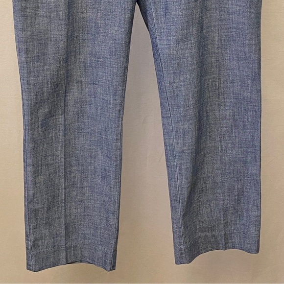Lands End 12 Mid Rise Slim Leg Womens Pants Heathered Blue 100% Cotton - Picture 4 of 13